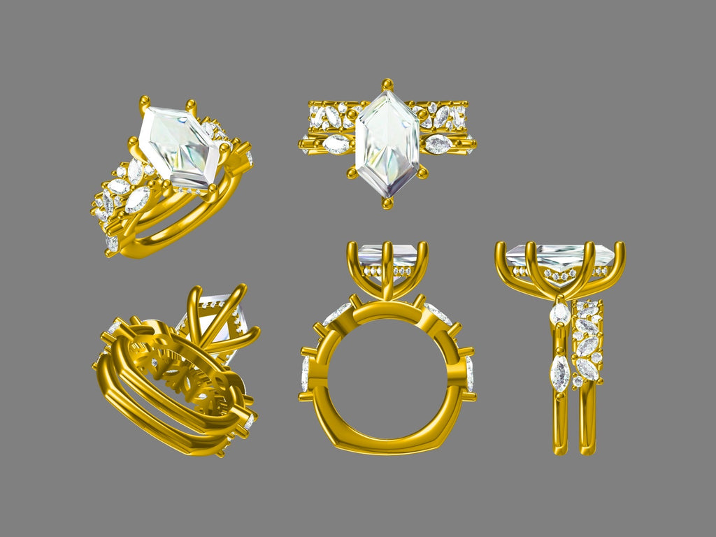 Custom Made Engagement Ring Set: (Money)