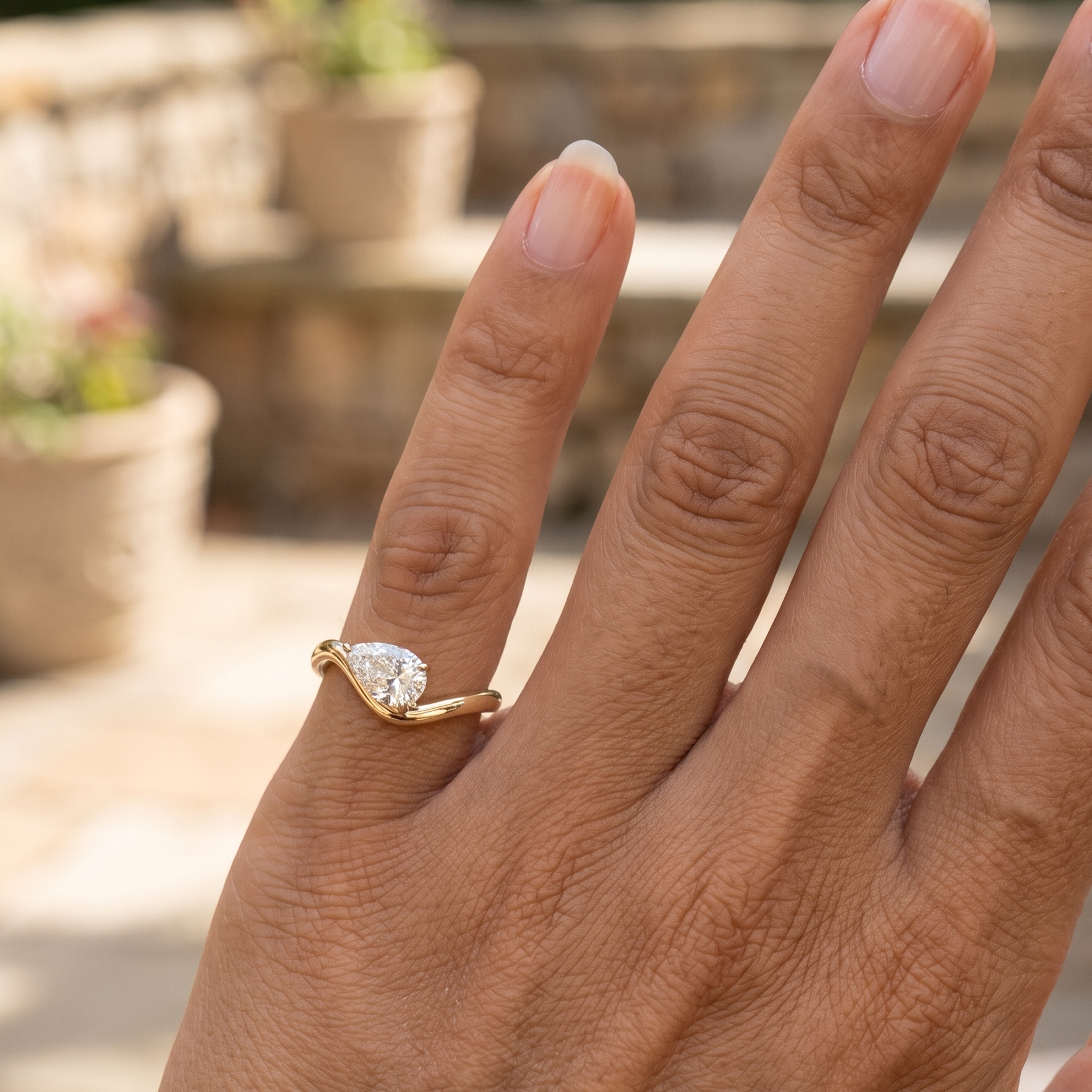 Cali Pinky Pear Ring