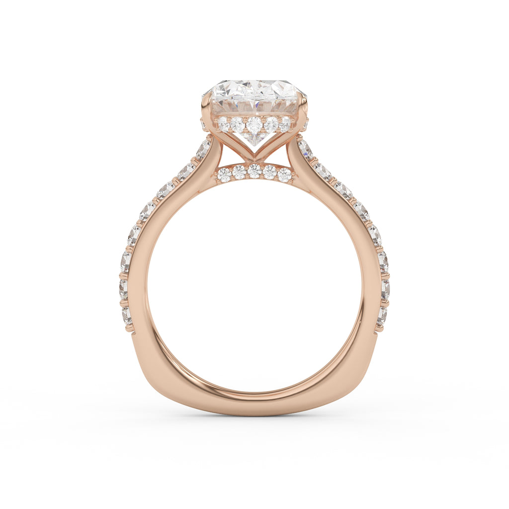 Isabella European Shank Oval Engagement Ring
