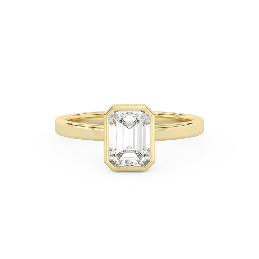 Betty Bezel Emerald Engagement Ring