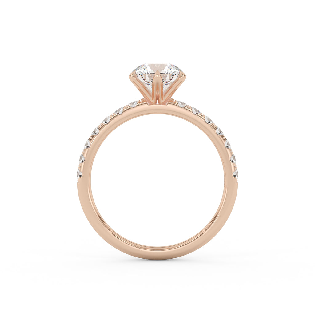 Katrina Pave Round Engagement Ring