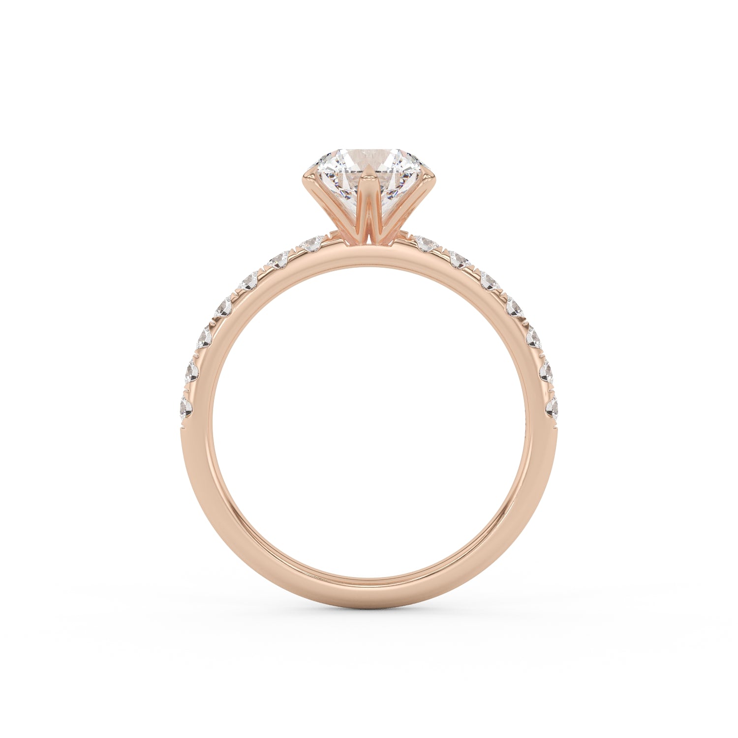 Katrina Pave Round Engagement Ring