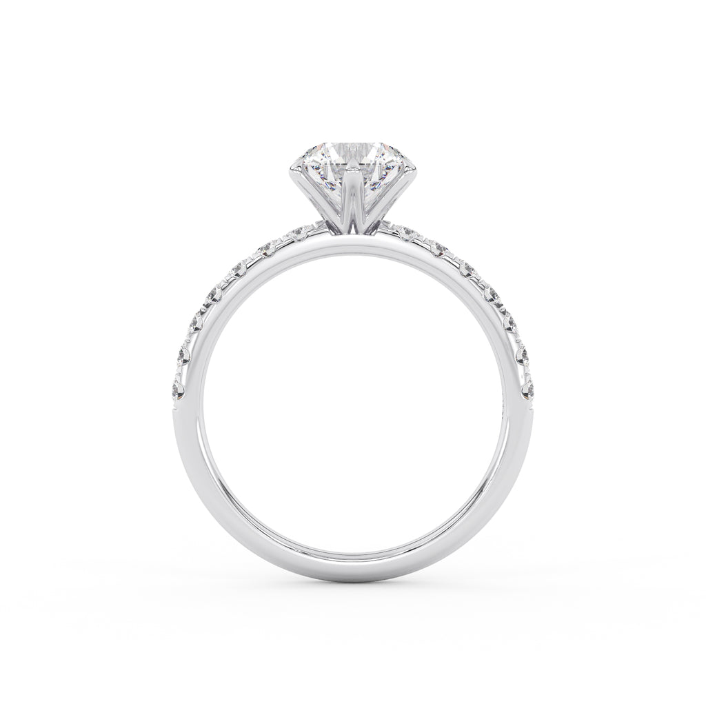 Katrina Pave Round Engagement Ring