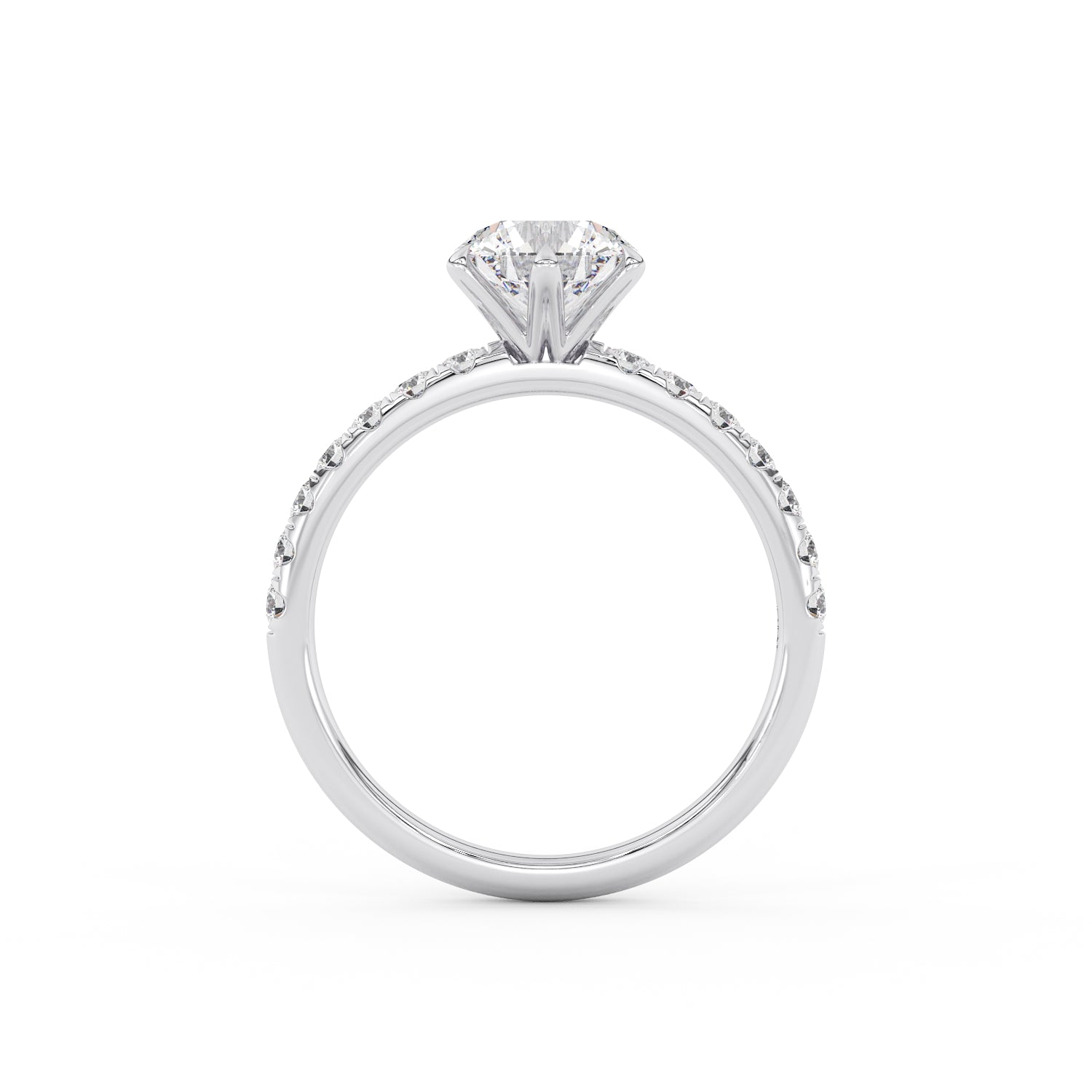 Katrina Pave Round Engagement Ring