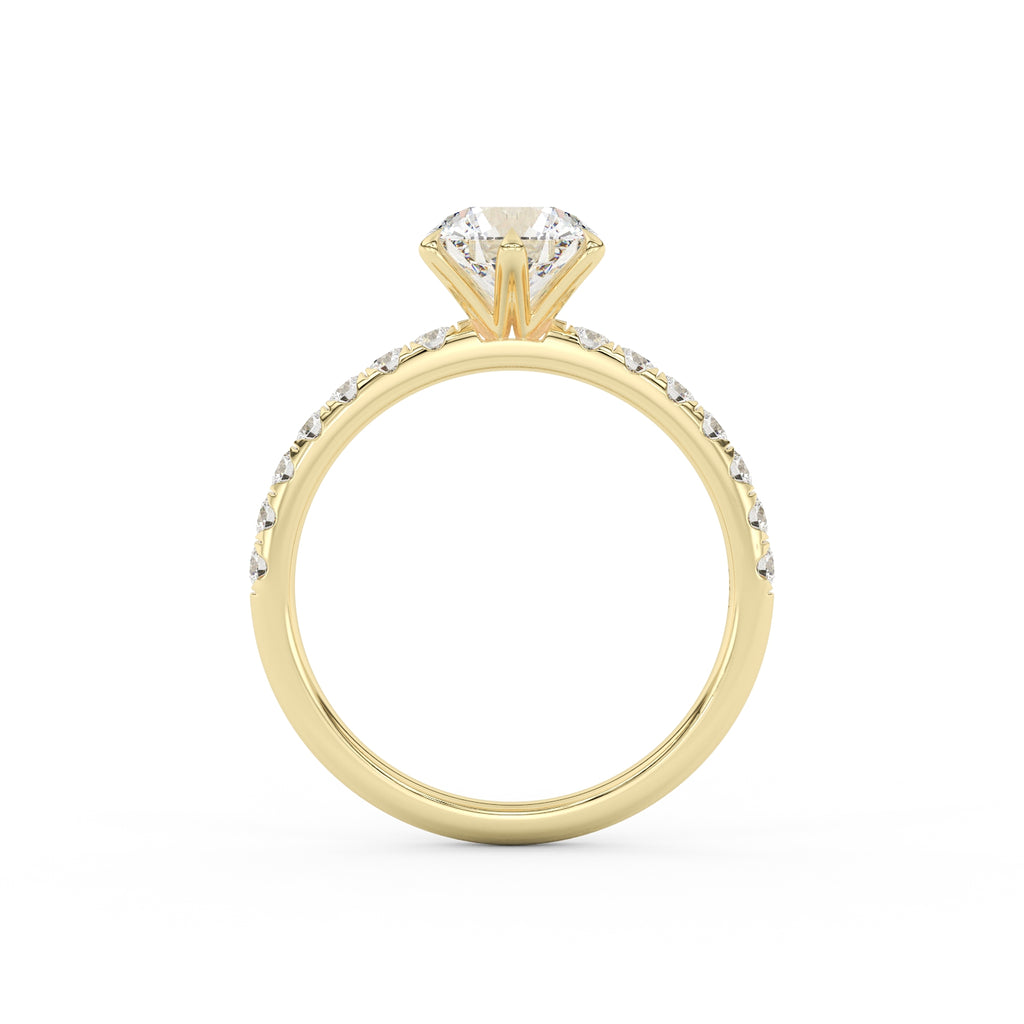 Katrina Pave Round Engagement Ring