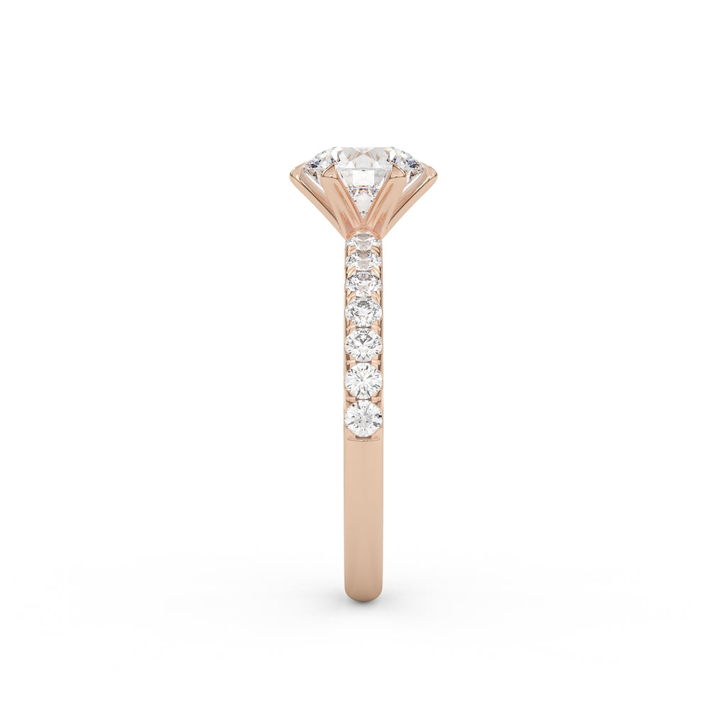 Katrina Pave Round Engagement Ring