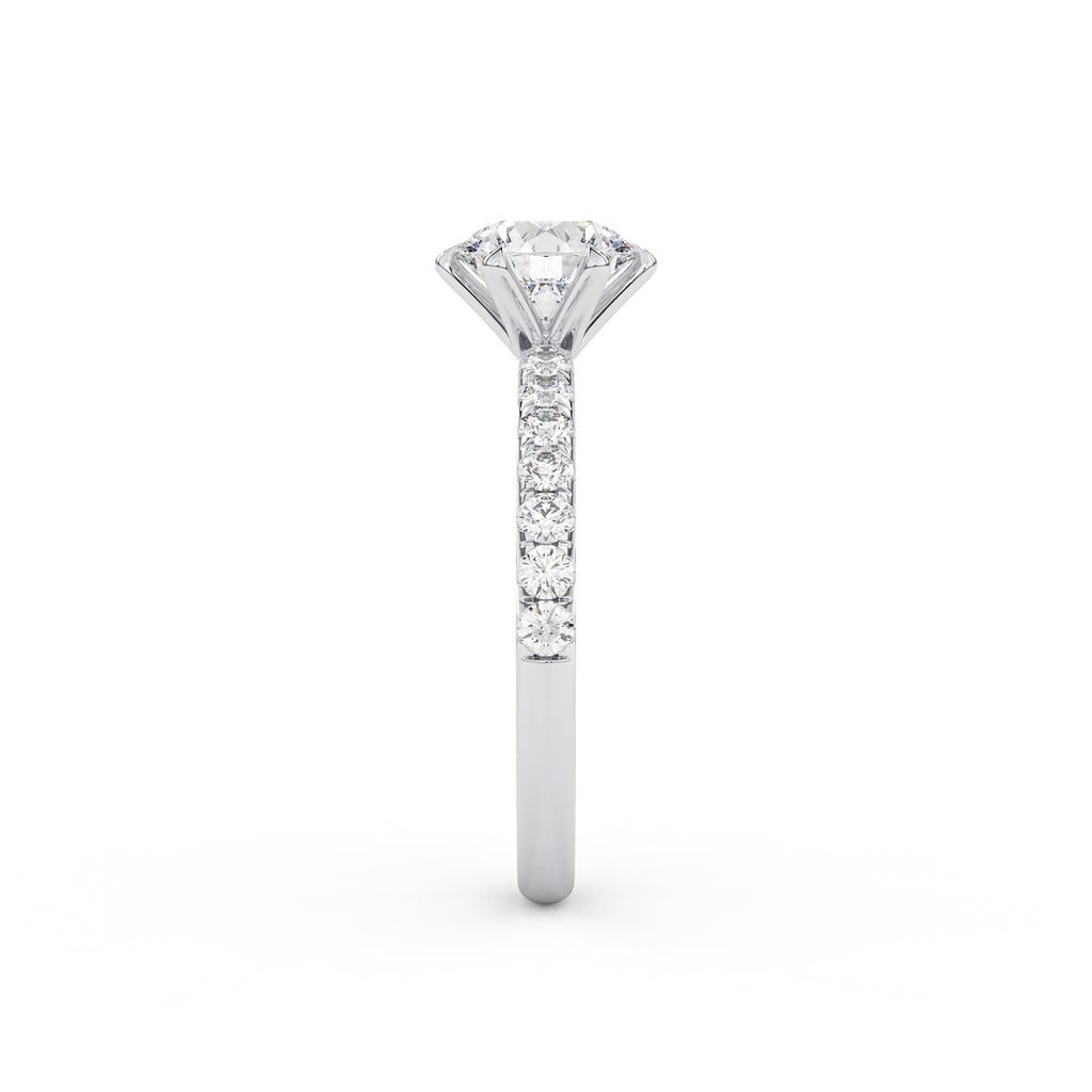 Katrina Pave Round Engagement Ring