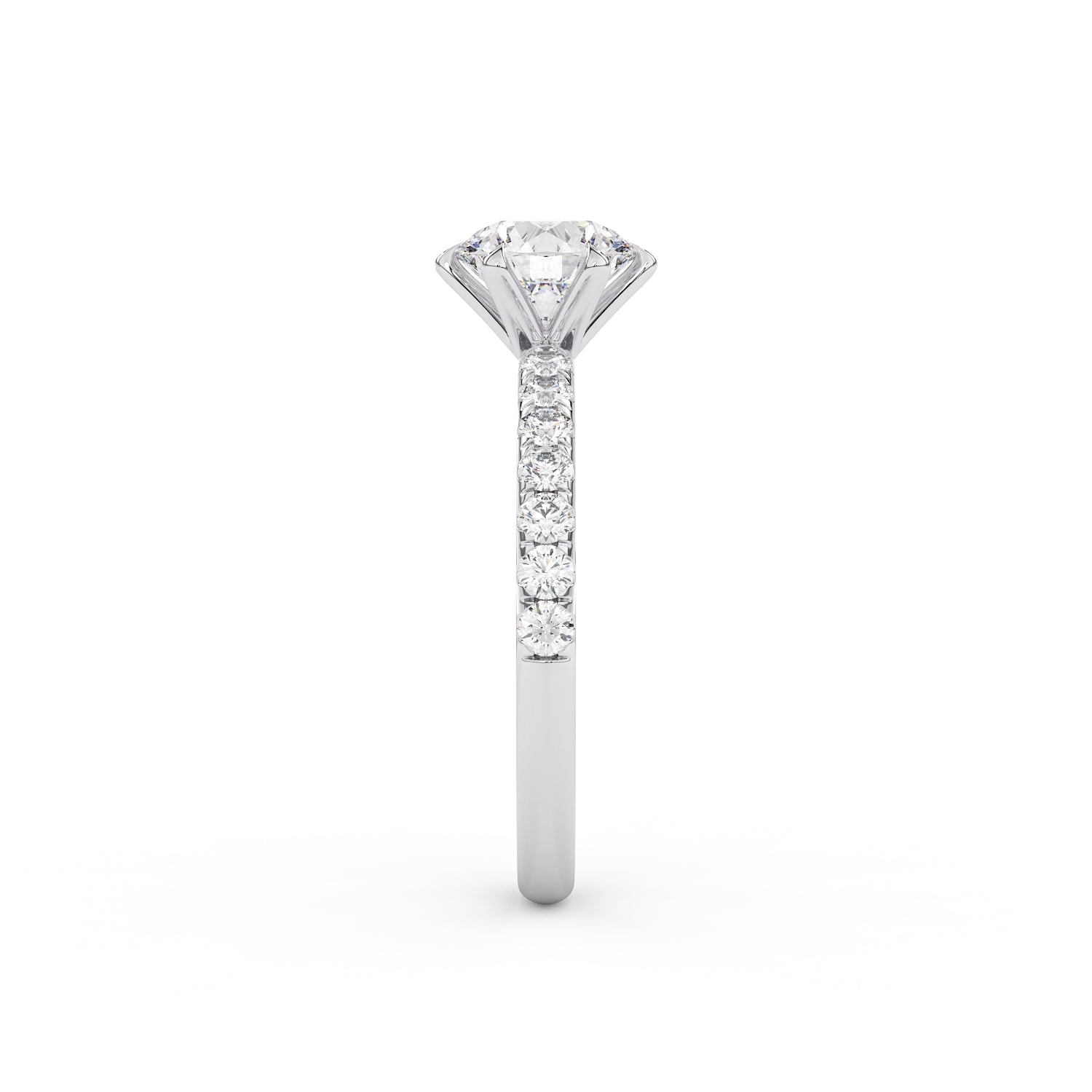 Katrina Pave Round Engagement Ring
