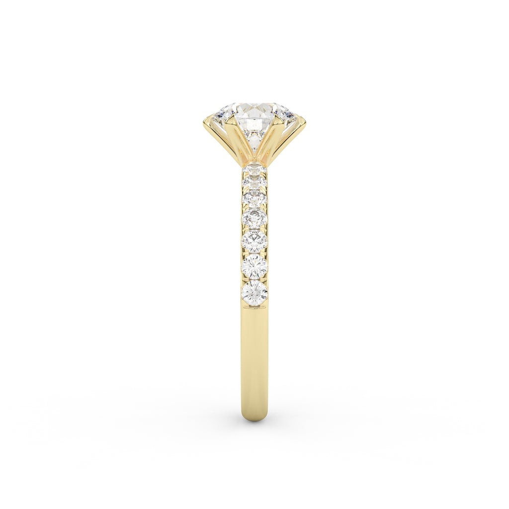 Katrina Pave Round Engagement Ring
