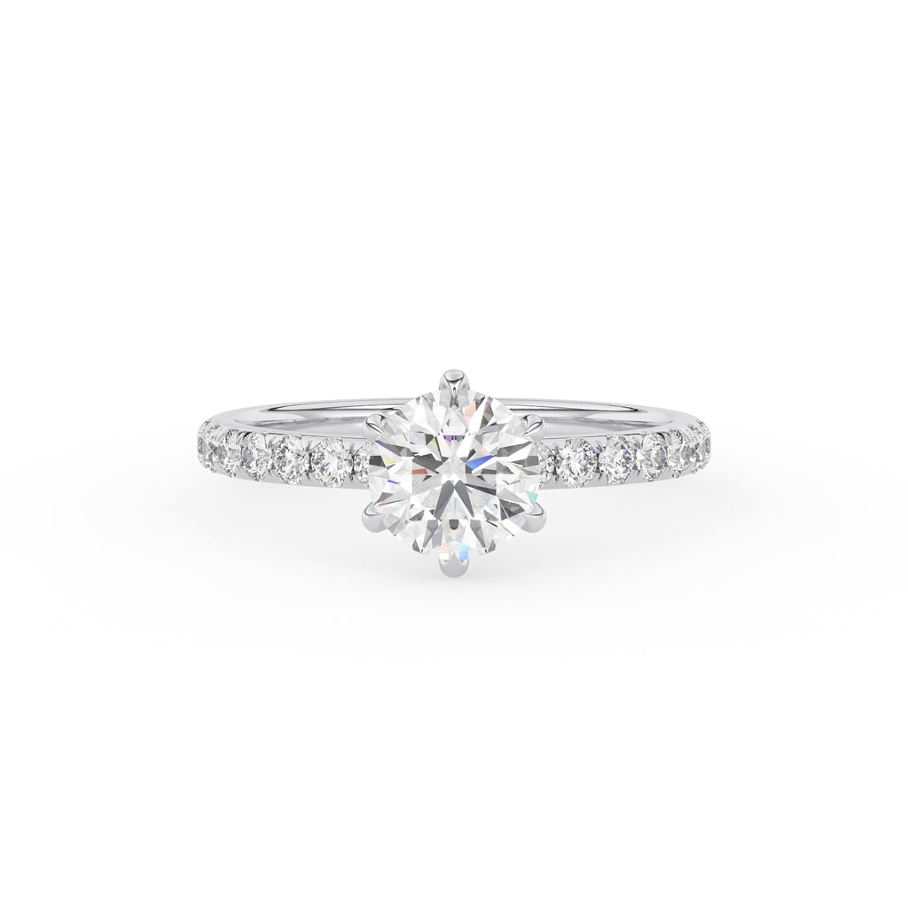 Katrina Pave Round Engagement Ring
