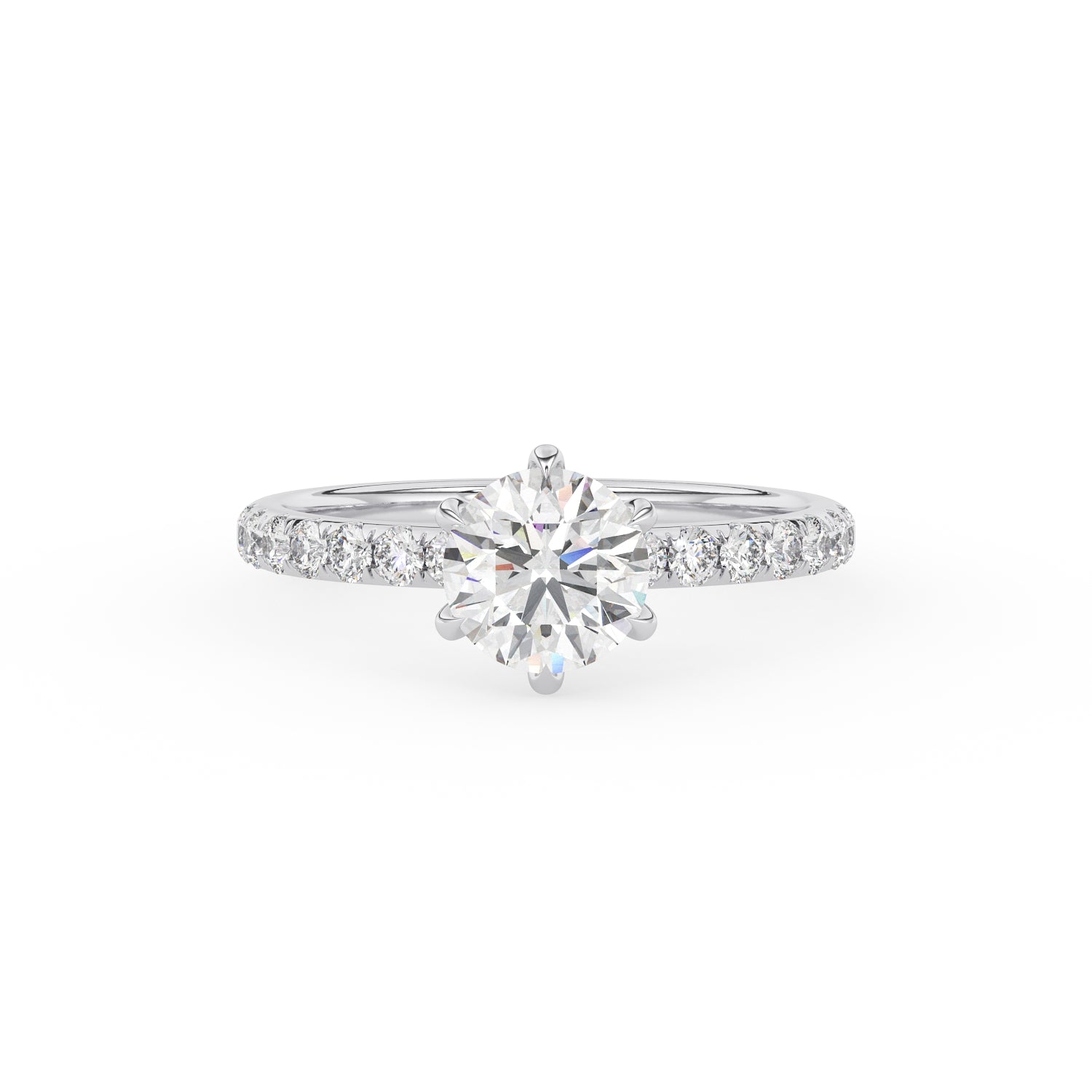 Katrina Pave Round Engagement Ring