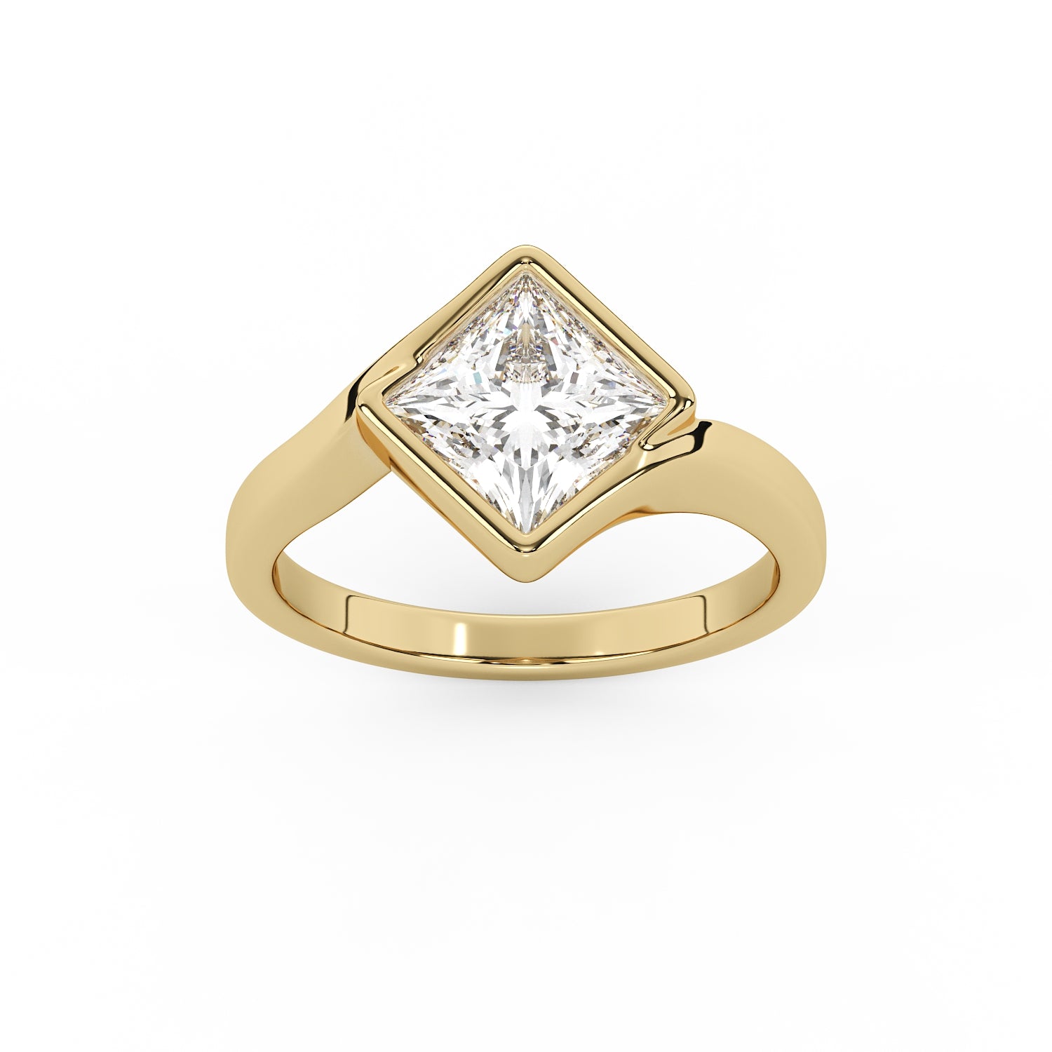 Zoey Princess Bezel Engagement Ring