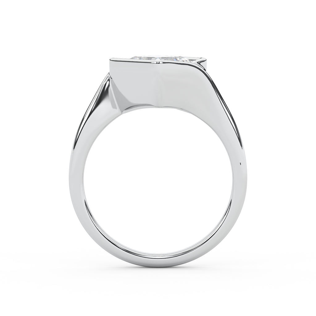 Zoey Princess Bezel Engagement Ring