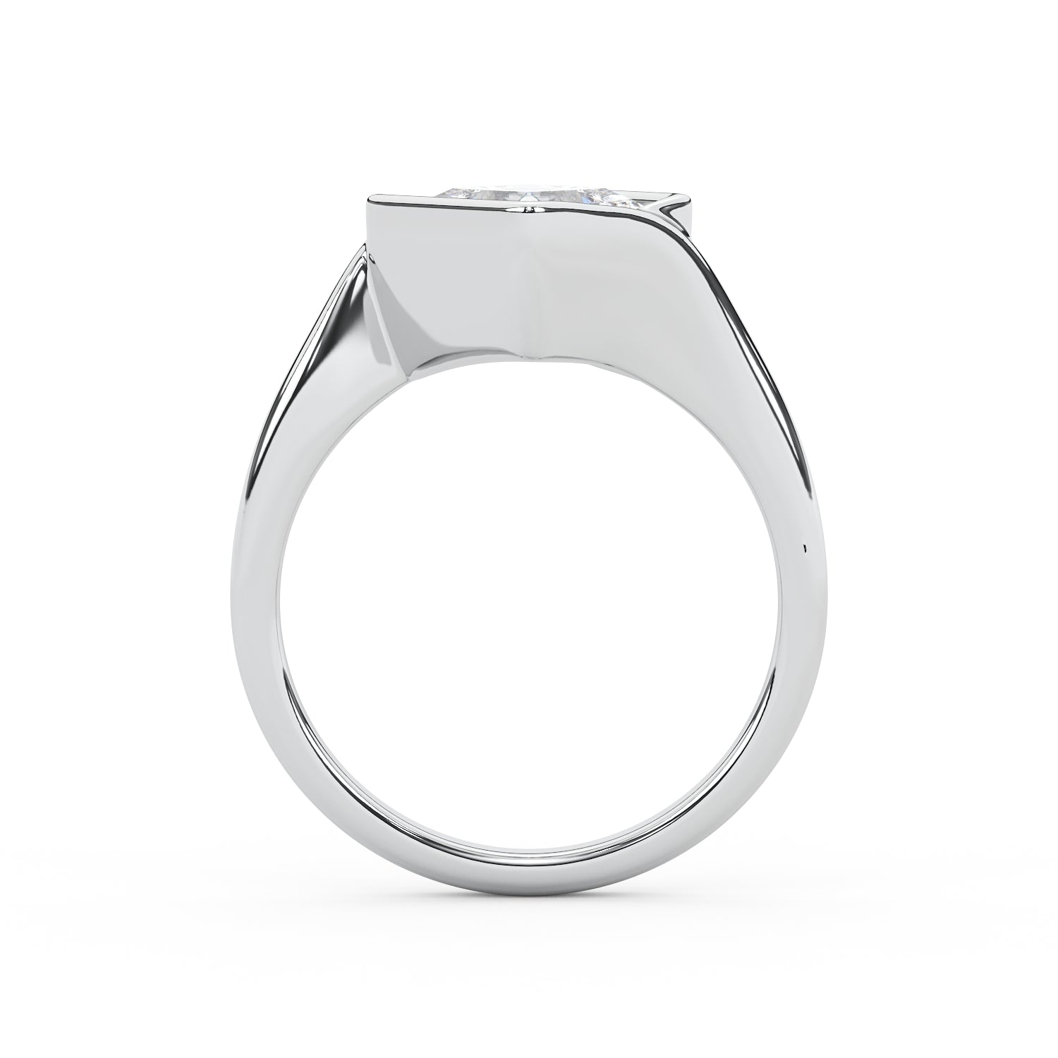Zoey Princess Bezel Engagement Ring