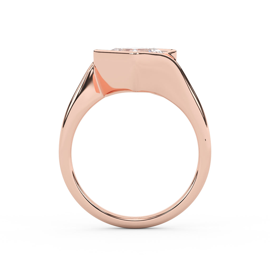 Zoey Princess Bezel Engagement Ring