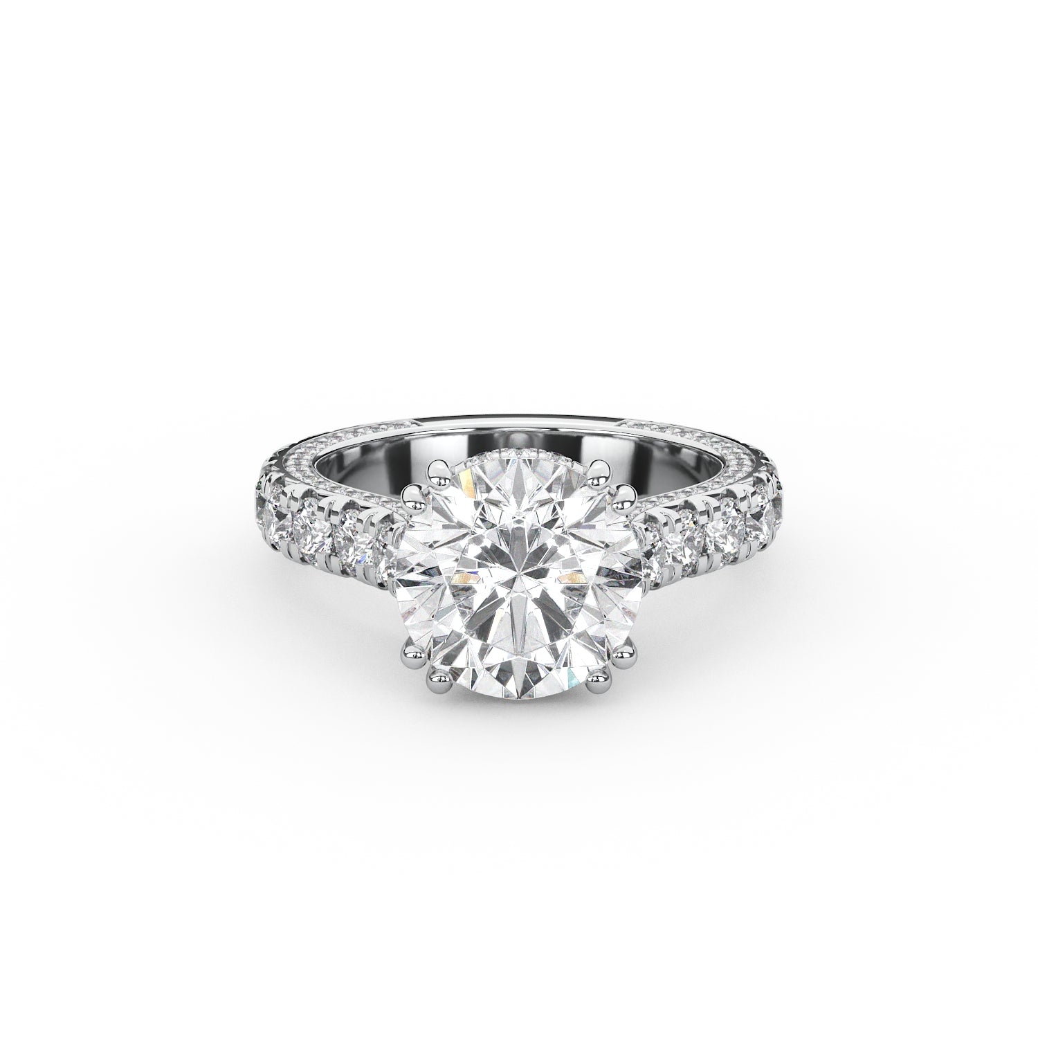 Josephine French Pave Round Engagement Ring