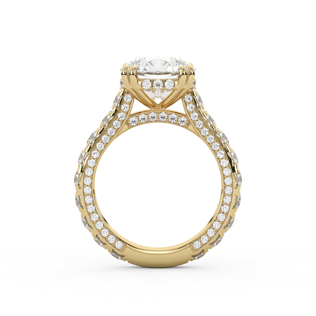 Josephine French Pave Round Engagement Ring