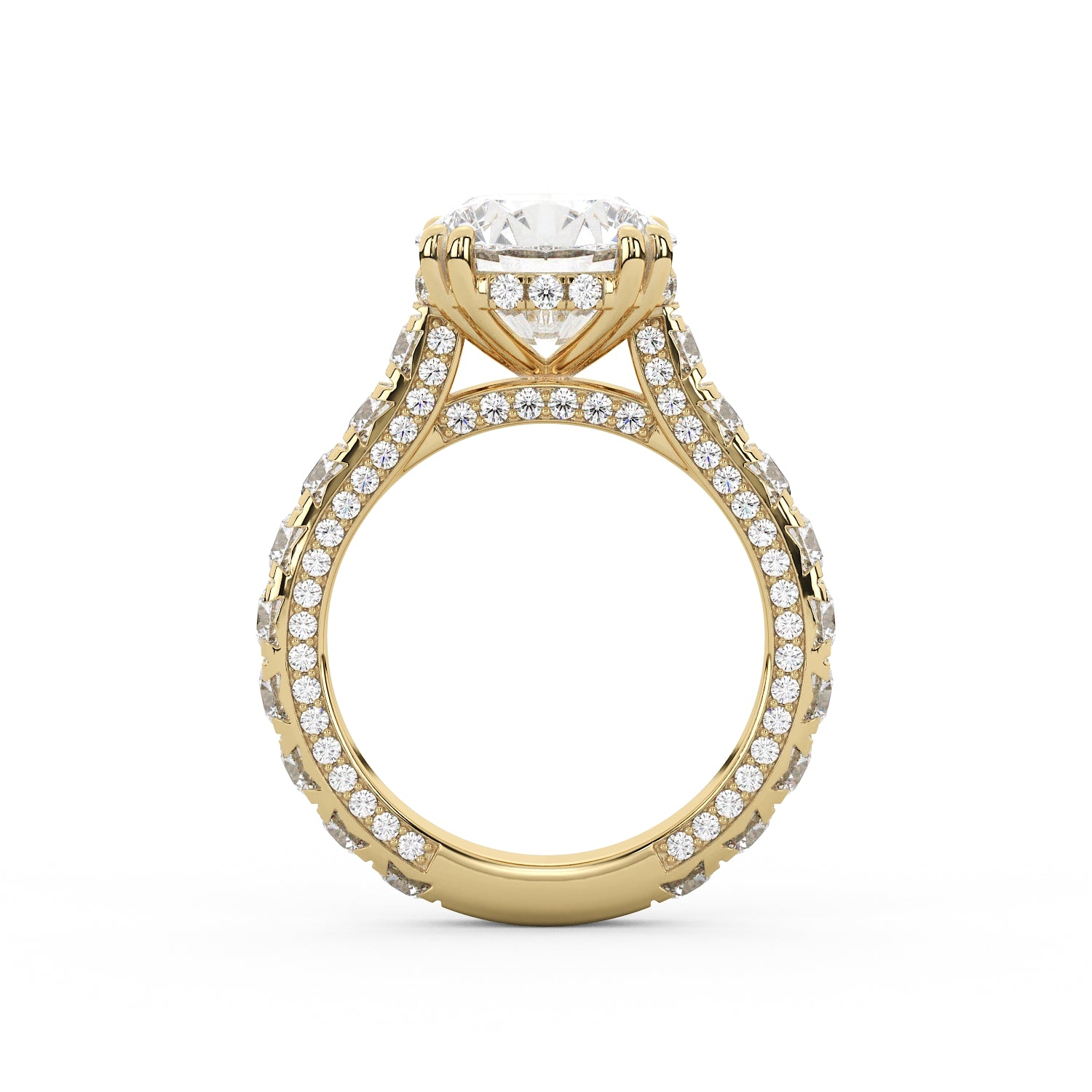 Josephine French Pave Round Engagement Ring