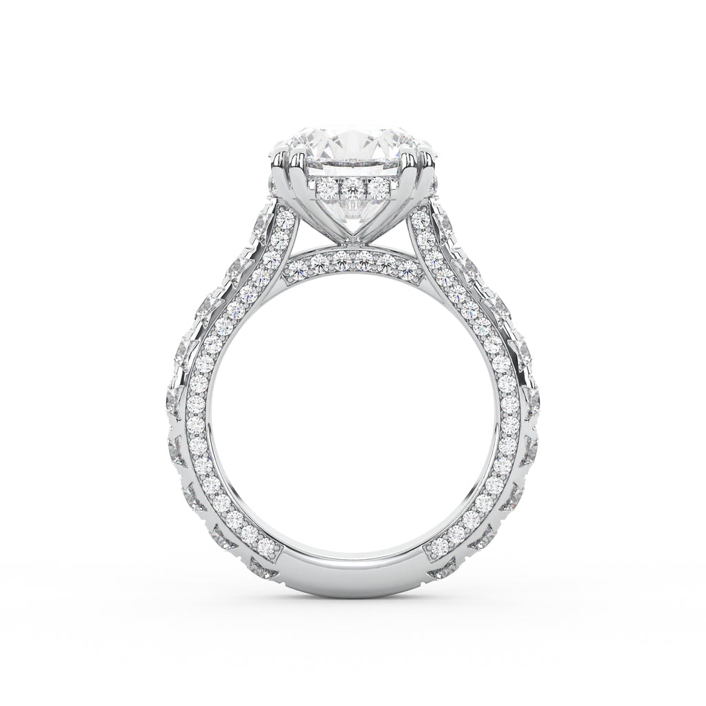 Josephine French Pave Round Engagement Ring