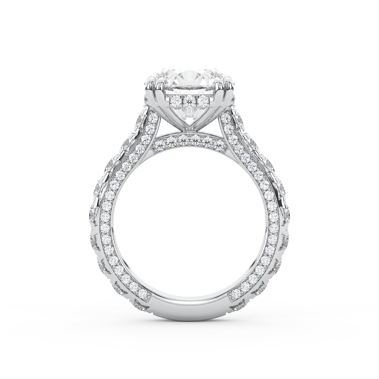 Josephine French Pave Round Engagement Ring