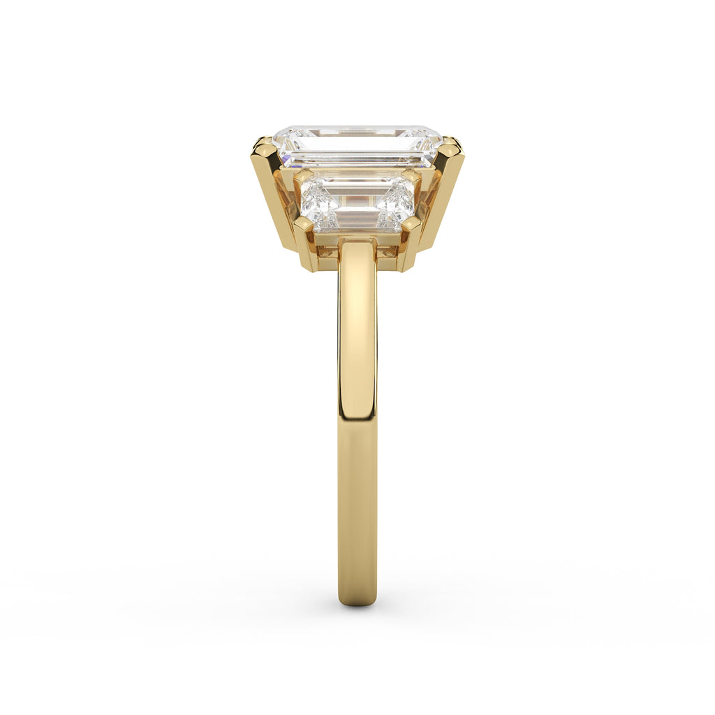 Tracy Three Emerald Engagement Ring
