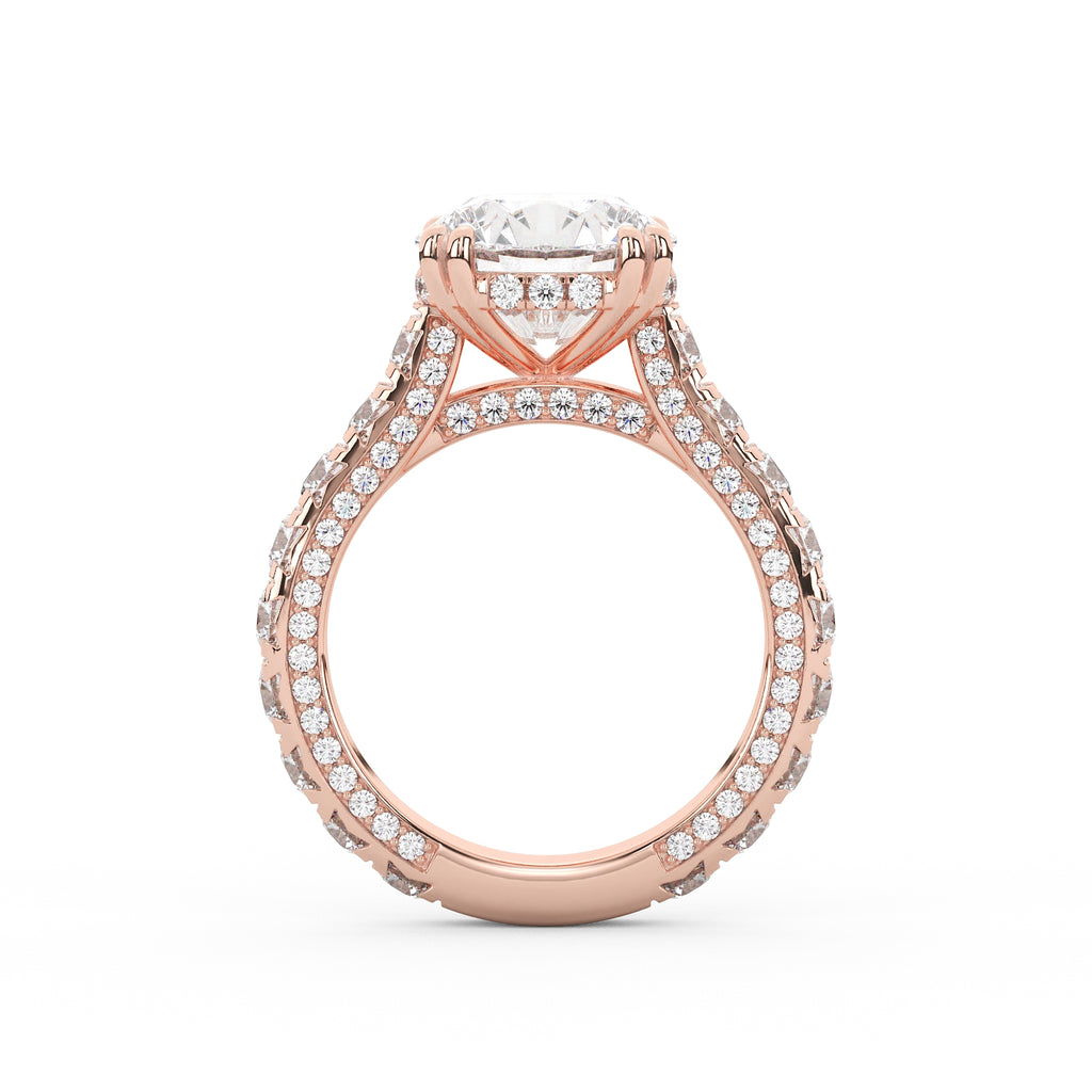 Josephine French Pave Round Engagement Ring