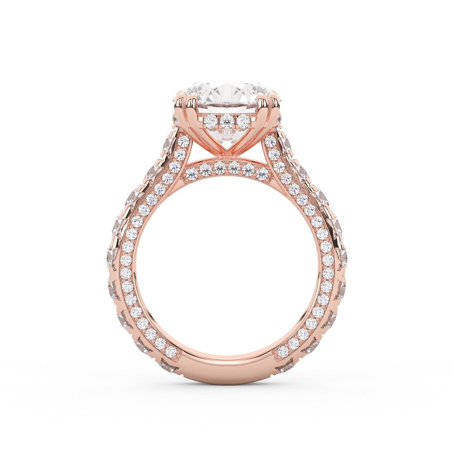 Josephine French Pave Round Engagement Ring