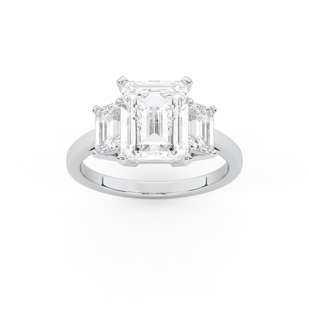 Tracy Three Emerald Engagement Ring