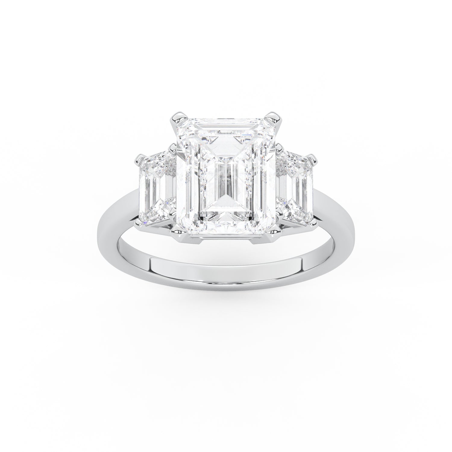 Tracy Three Emerald Engagement Ring