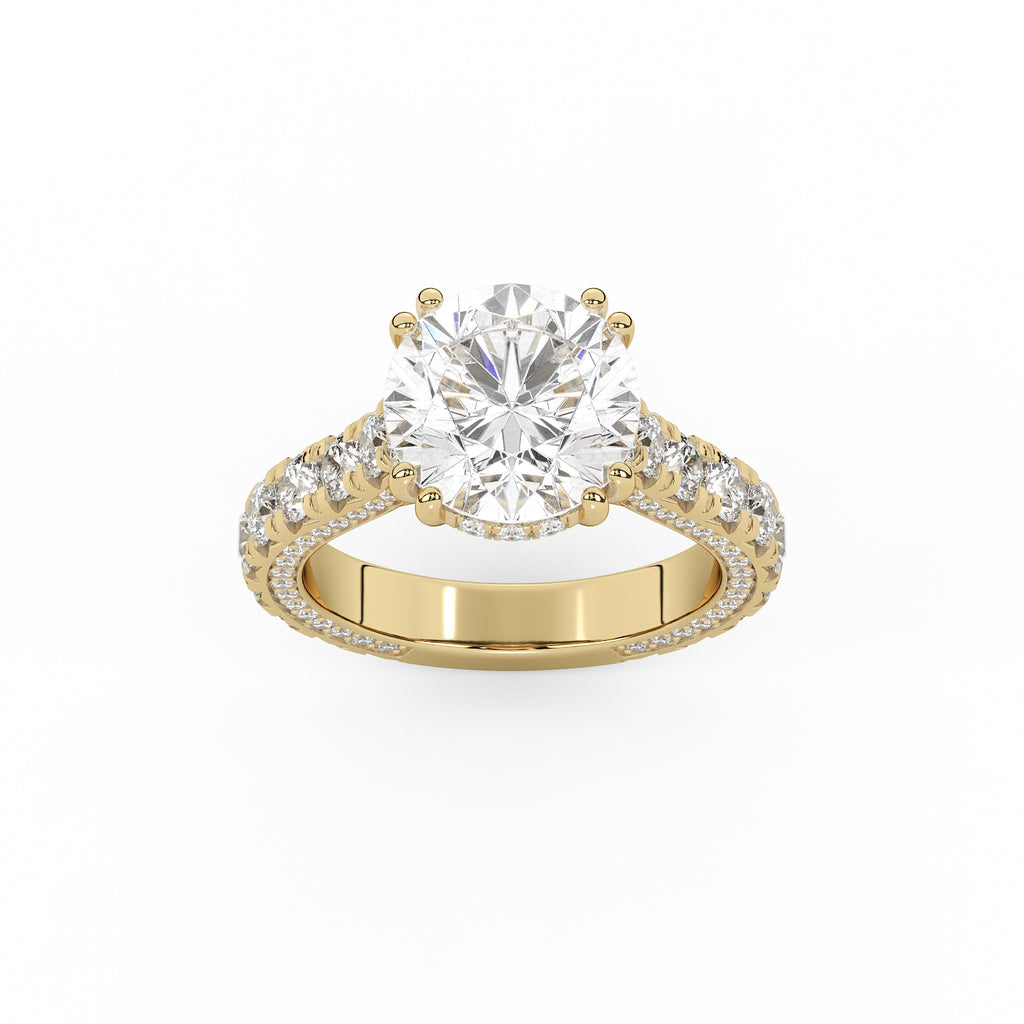 Josephine French Pave Round Engagement Ring