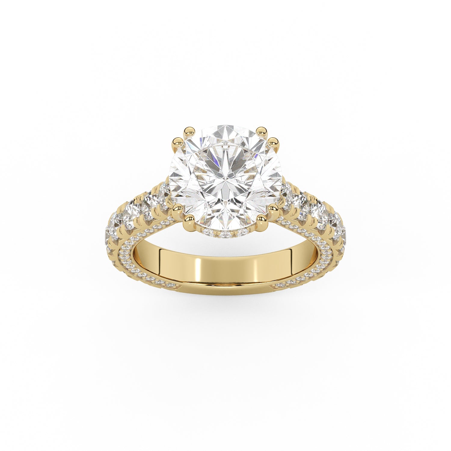 Josephine French Pave Round Engagement Ring
