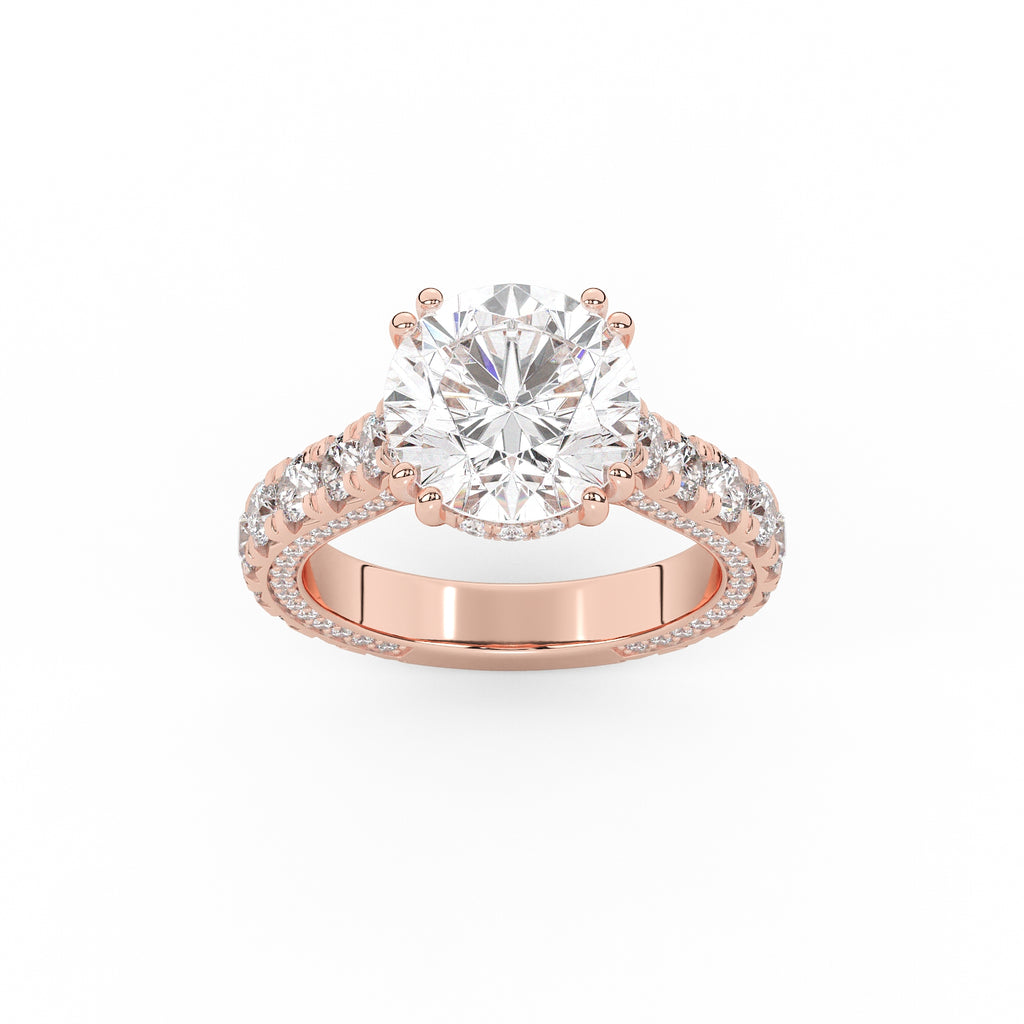 Josephine French Pave Round Engagement Ring