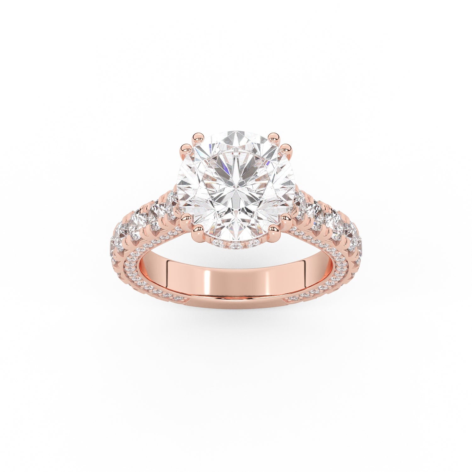 Josephine French Pave Round Engagement Ring