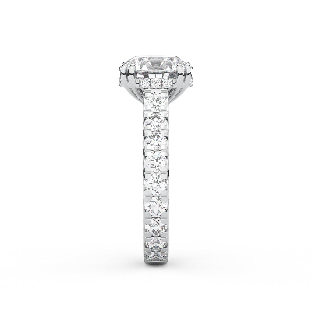 Josephine French Pave Round Engagement Ring