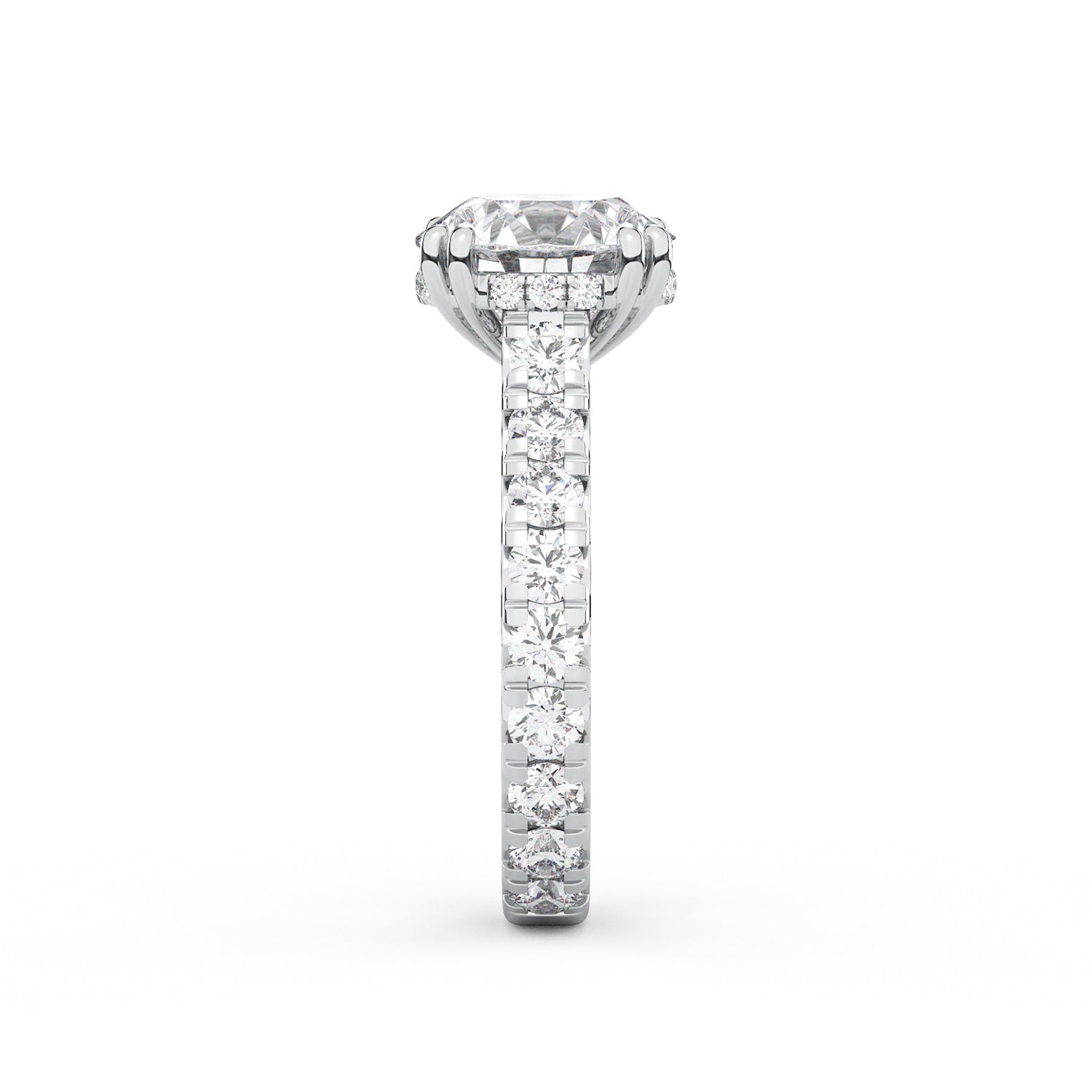 Josephine French Pave Round Engagement Ring