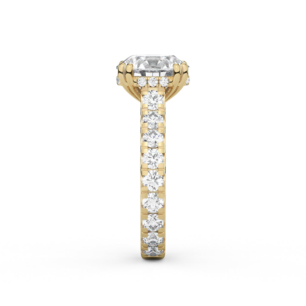 Josephine French Pave Round Engagement Ring