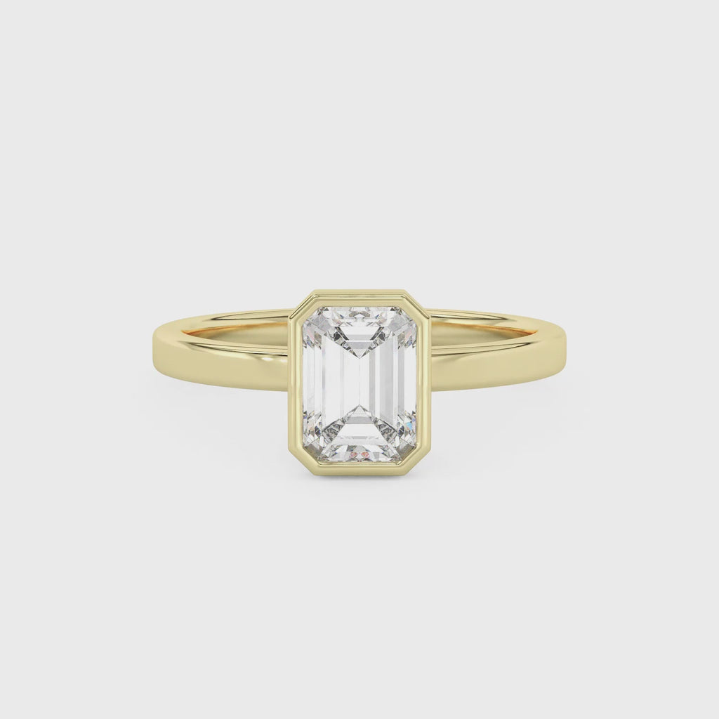 Betty Bezel Emerald Engagement Ring