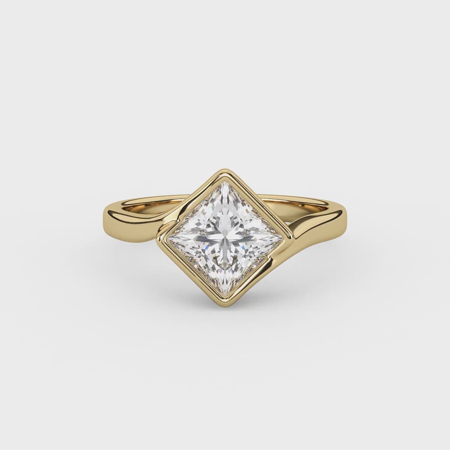 Zoey Princess Bezel Engagement Ring